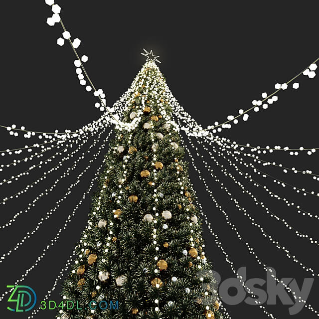 Street christmas tree 3D Models