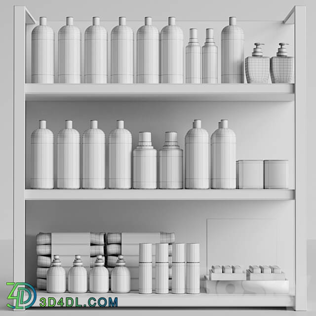 Collection of cosmetics for beauty salons or bathroom 3D Models