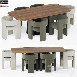 Dining set 01 Table Chair 3D Models 3DSKY 