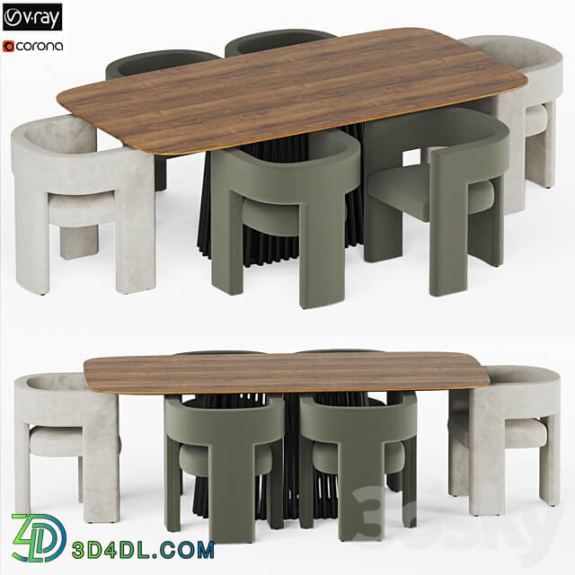 Dining set 01 Table Chair 3D Models 3DSKY