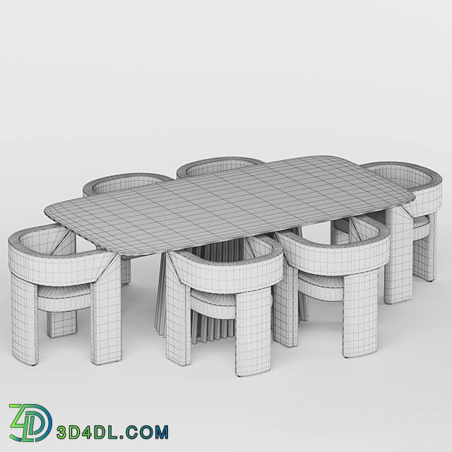 Dining set 01 Table Chair 3D Models 3DSKY