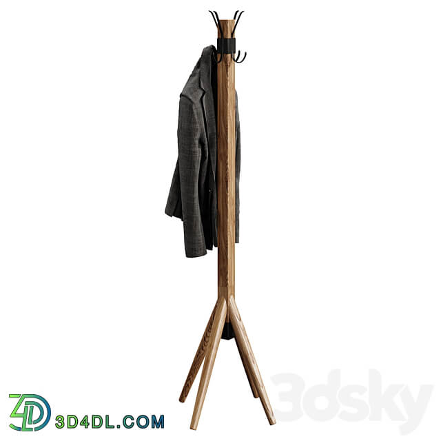 Wooden floor hanger jacket clothes hallway Hallway 3D Models 3DSKY