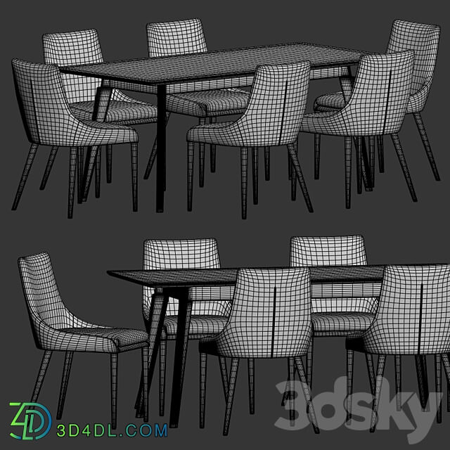 Dining Set 62 Table Chair 3D Models 3DSKY
