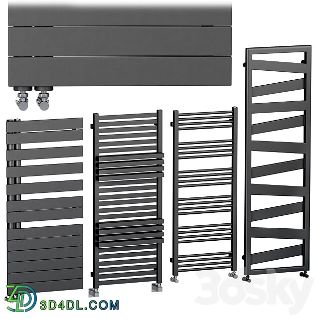 Towel Radiators set 3 3D Models 3DSKY