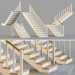 Wooden stairs for a private house 1 3D Models 3DSKY 