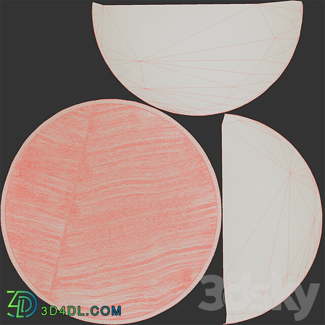 Round abstract plaster painting 3D Models 3DSKY
