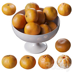 Tangerines in a tall bowl 3D Models 3DSKY 