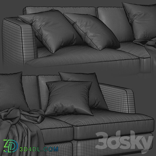 Flexform Barret 3 Seats 3D Models 3DSKY