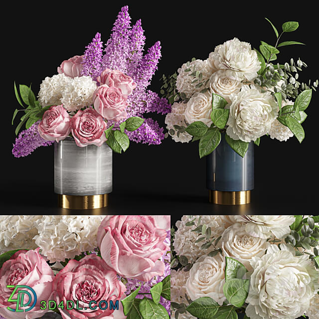 Flower Set 017 3D Models