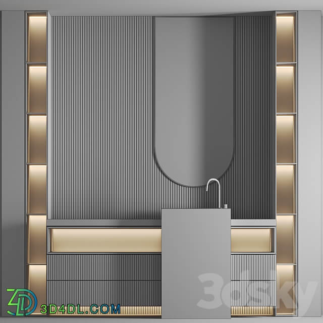 Bathroom Furniture Set 04 3D Models