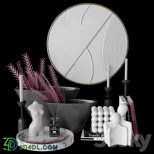 Decorative set with bas relief 3D Models