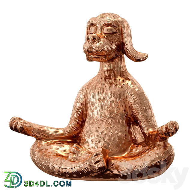Yoga dog Yoga dog figurine 3D Models