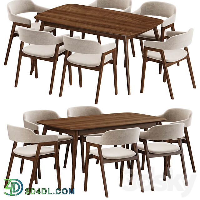 Article Savis Dining Table Table Chair 3D Models