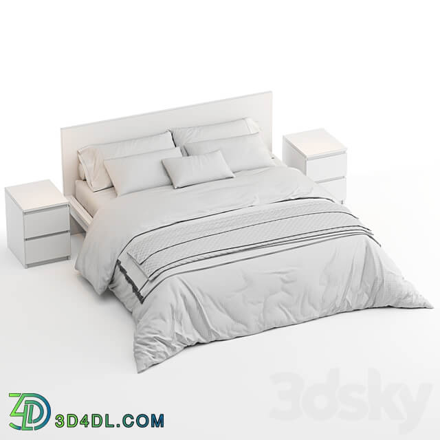 Bed IKEA Malm Bed 3D Models