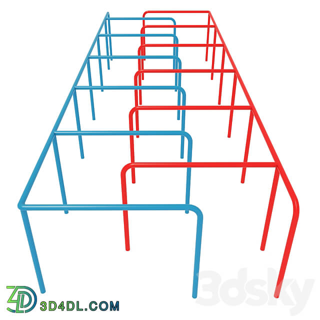 Obstacle course with rubber crumb coating 3D Models