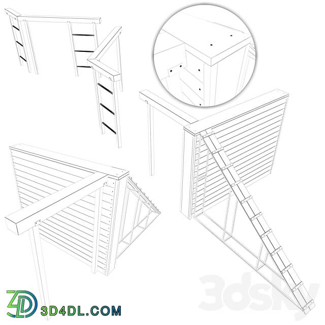 Obstacle course with rubber crumb coating 3D Models