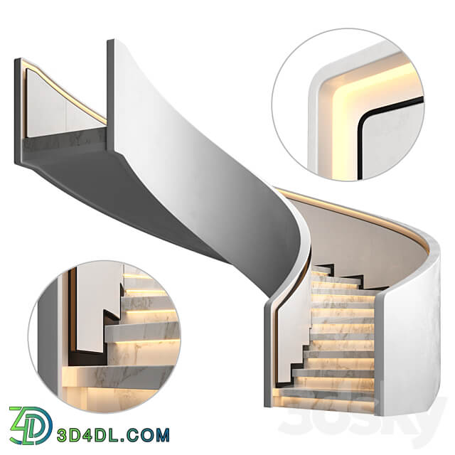 Spiral staircase 8 3D Models