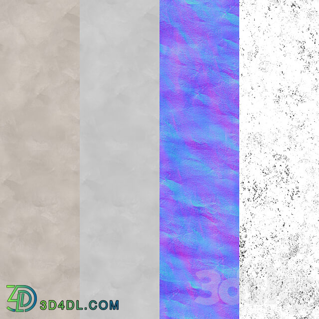 Decorative plaster. Seamless decorative plaster material 15 Stone 3D Models