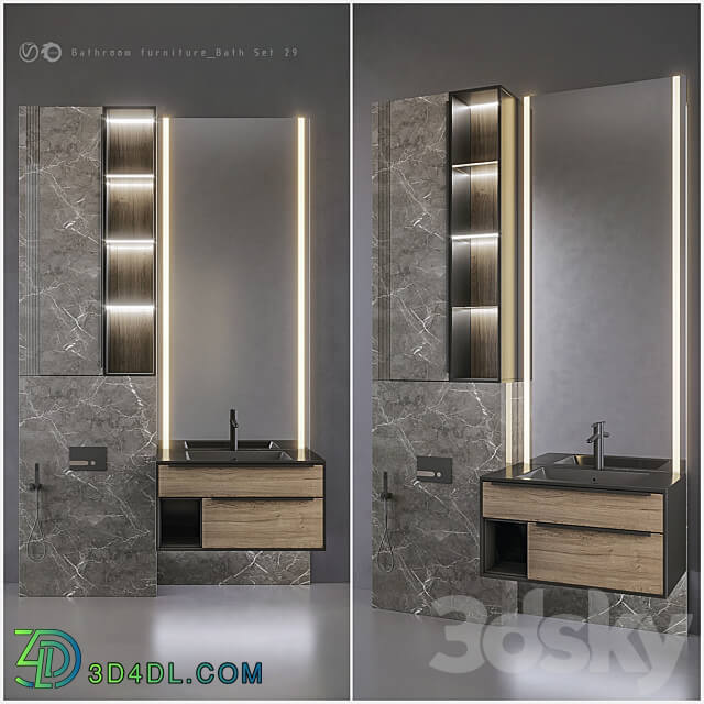 Bathroom furniture Bath Set 29 3D Models