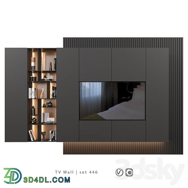 TV Wall set 446 3D Models