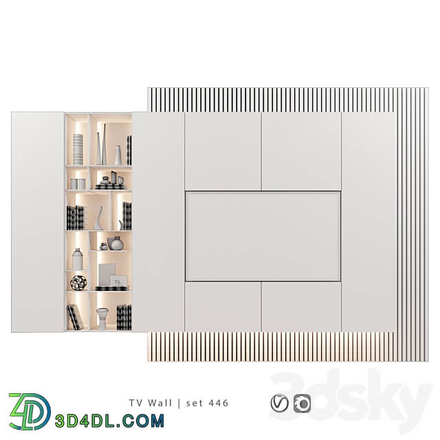 TV Wall set 446 3D Models