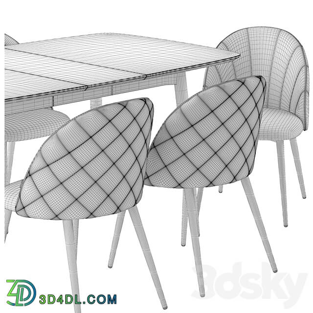 Deephouse. Dining chair Paris. NORDECO Extendable Table Table Chair 3D Models
