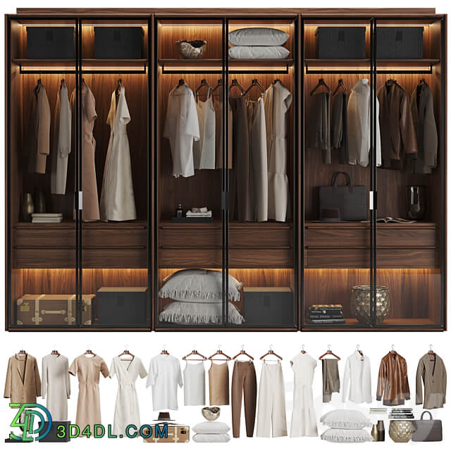 Porada My Suite Glass Doors Wardrobe Wardrobe Display cabinets 3D Models