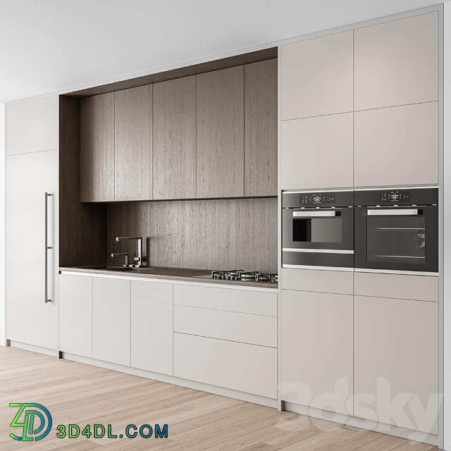 Kitchen Modern white and Wood Cabinets 81 Kitchen 3D Models