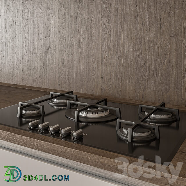 Kitchen Modern white and Wood Cabinets 81 Kitchen 3D Models