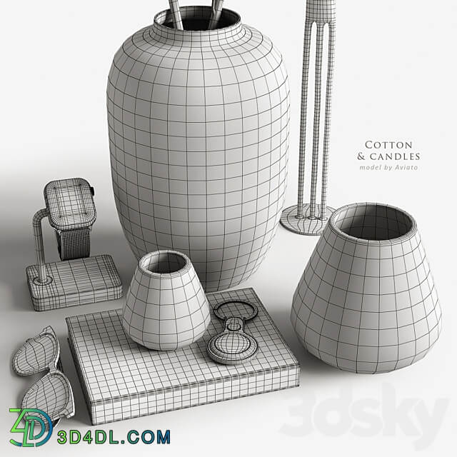 Cotton candles 3D Models