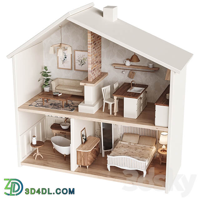 Dollhouse Retro 3D Models