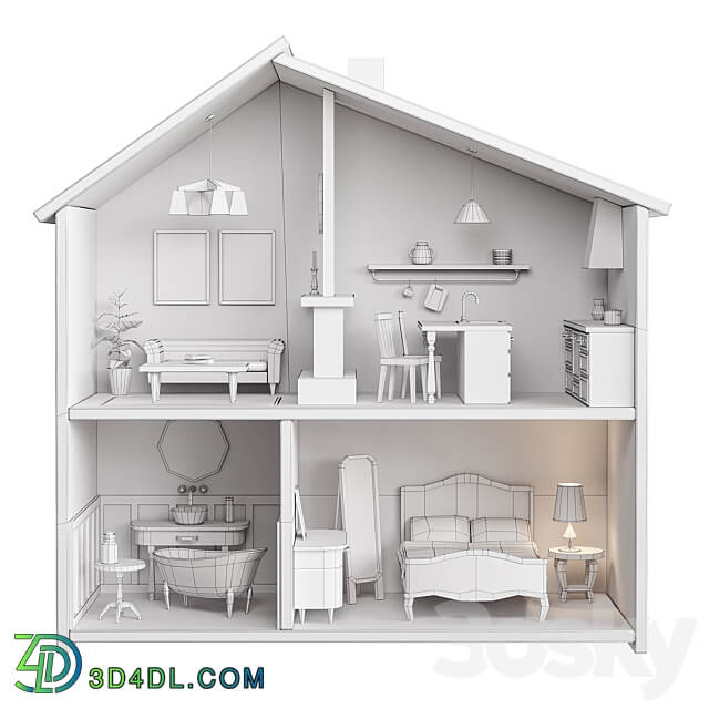 Dollhouse Retro 3D Models