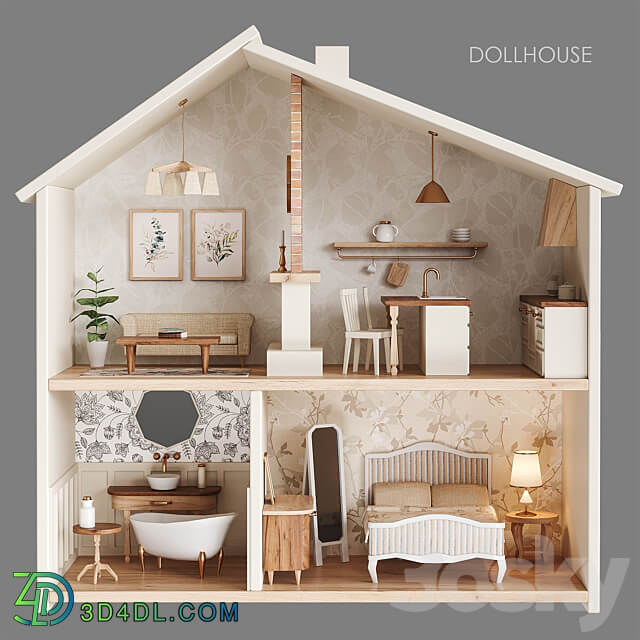 Dollhouse Retro 3D Models