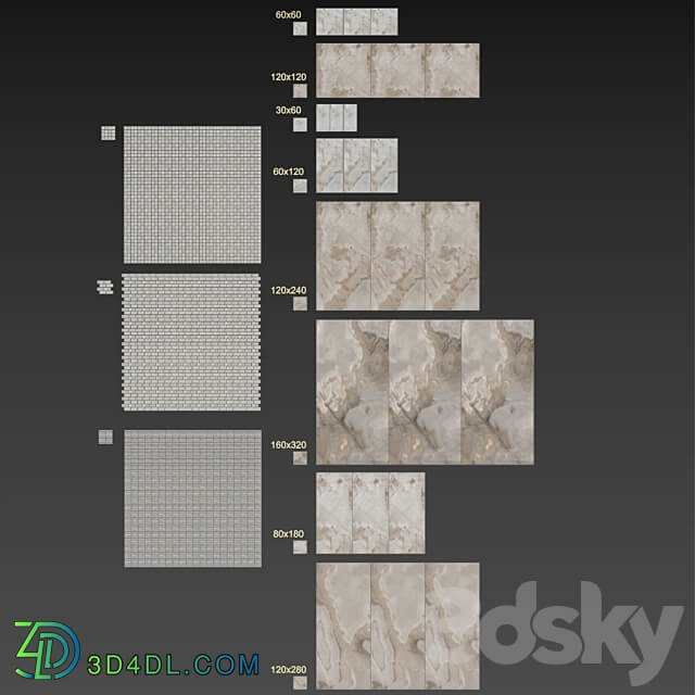 REX Reves Noisette Tile 3D Models