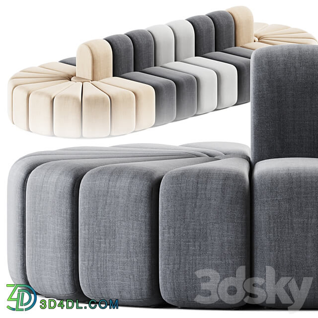 Modul Two sided Sofa Bob by Bla Station Two sided sofa 3D Models