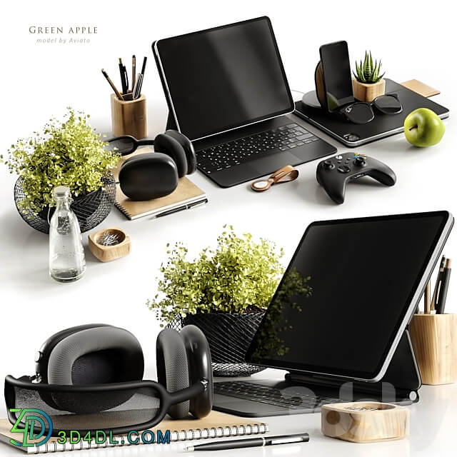 Workspace green apple 3D Models