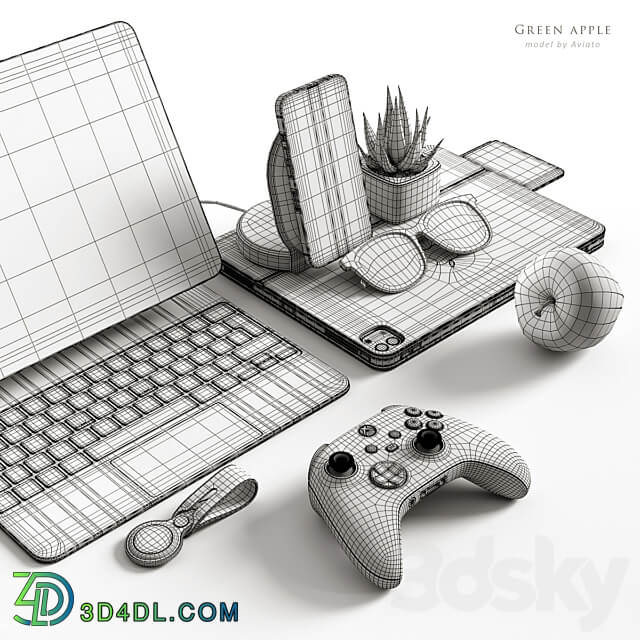 Workspace green apple 3D Models