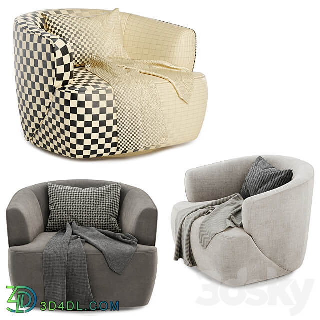 Pelton Swivel armChair 3D Models