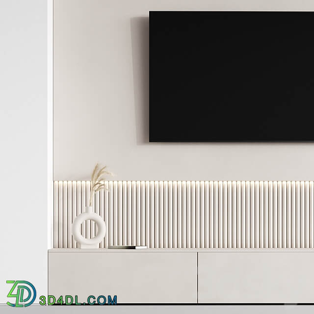 TV wall 02 3D Models