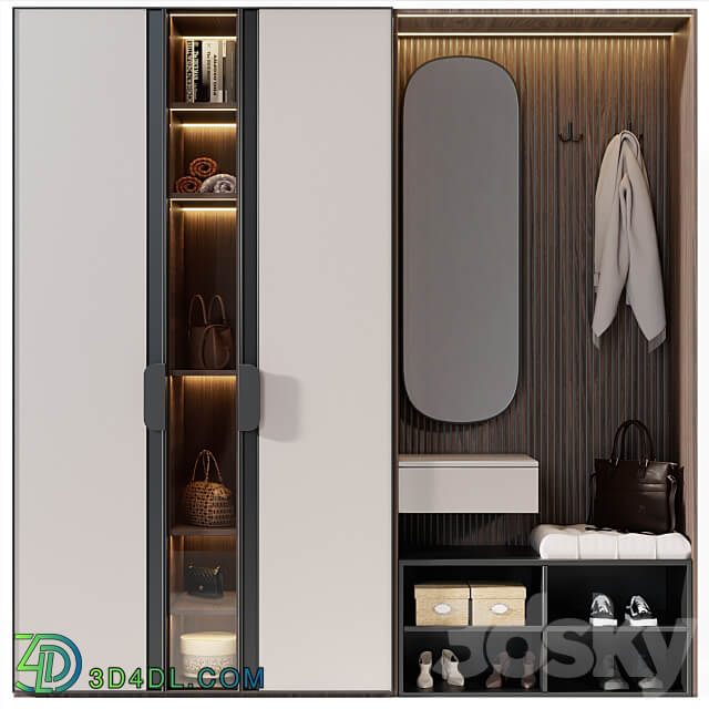 Hallway furniture modern 1 Wardrobe Display cabinets 3D Models