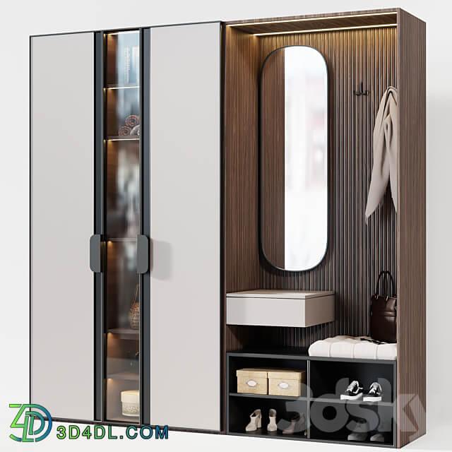 Hallway furniture modern 1 Wardrobe Display cabinets 3D Models