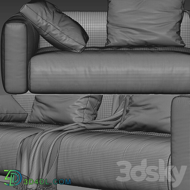 Flexform Lario Sofa 3 seats 3D Models