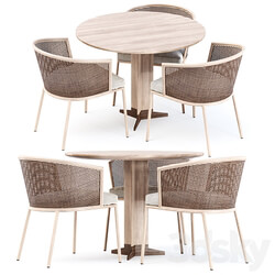 Outdoor garden furniture set v12 Garden furniture set Table Chair 3D Models 