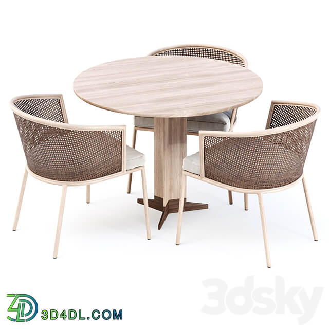 Outdoor garden furniture set v12 Garden furniture set Table Chair 3D Models
