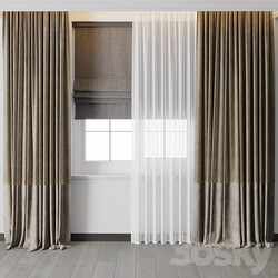Hadi Curtain With Roman Blinds 56 3D Models 