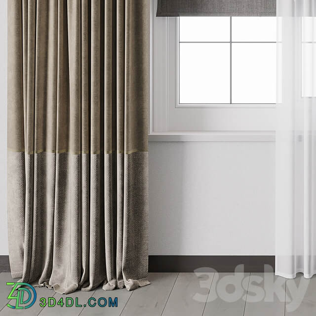 Hadi Curtain With Roman Blinds 56 3D Models