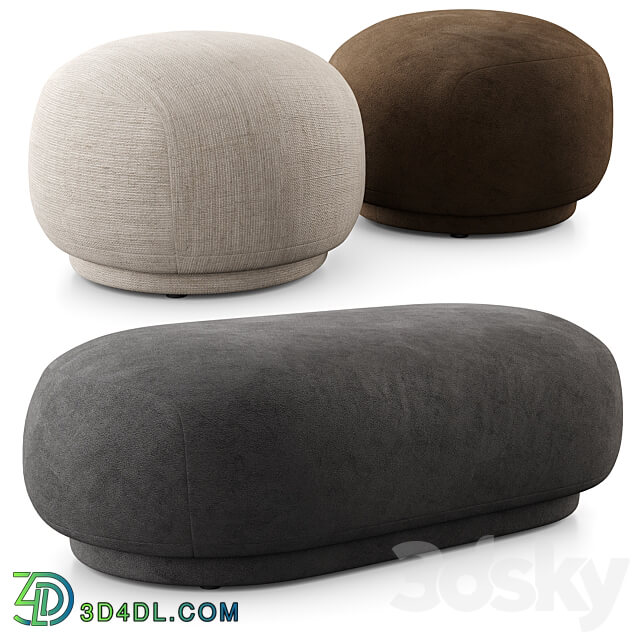 Rico Pouf And Ottoman By Ferm Living 3D Models