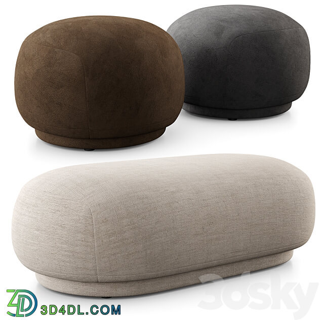 Rico Pouf And Ottoman By Ferm Living 3D Models