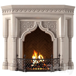Fireplace in oriental style. Arabic classic fireplace.Arabic Fireplace.Oriental 3D Models 