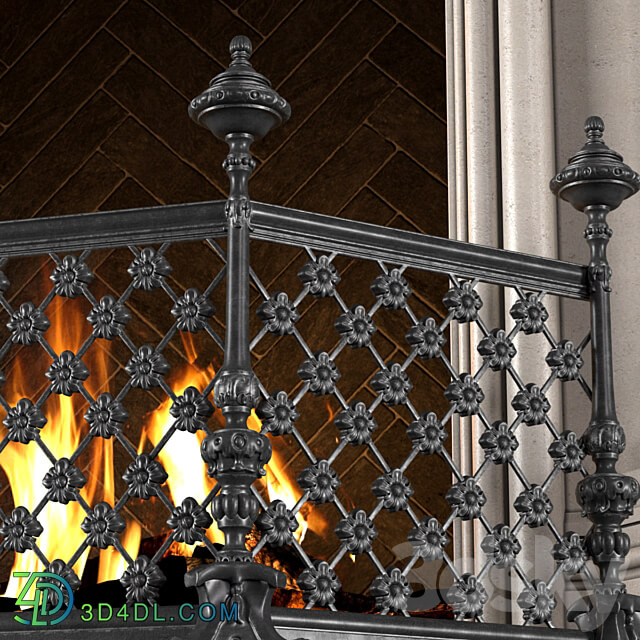 Fireplace in oriental style. Arabic classic fireplace.Arabic Fireplace.Oriental 3D Models